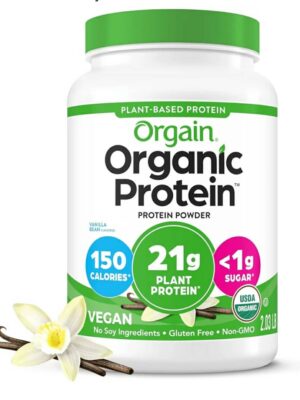 Orgain Organic Vegan Protein Powder,Vanilla Bean -21g Plant Based Protein 4g Prebiotic,No Lactose ingredients