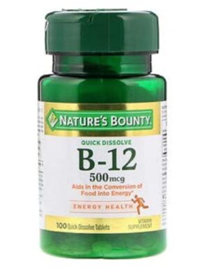 Natures Bounty Vitamin B12-500mcg ,100 Cherry Flavoured Quick Dissolve Tablets